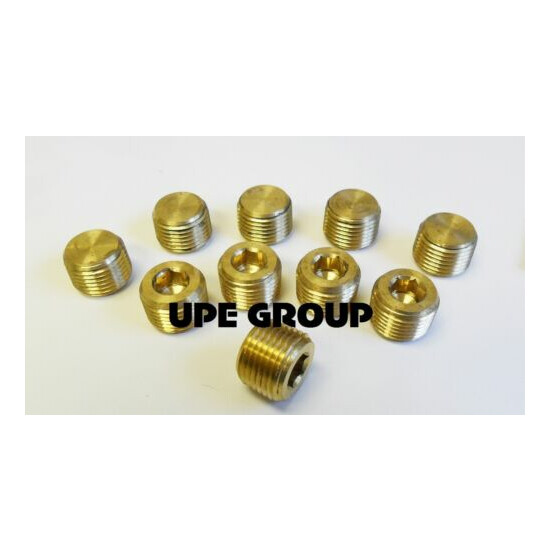 BRASS COUNTERSUNK HEX PLUG MALE 1/2 NPT THREADS PIPE FITTING AIR WATER QTY 10 image {2}