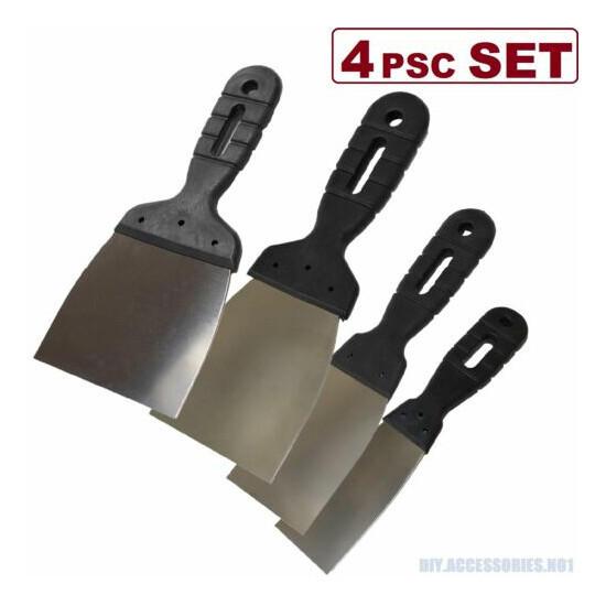 4 PCS Filling Knife Set Stainless Steel Paint Scraper Decorate Putty Spreading image {1}