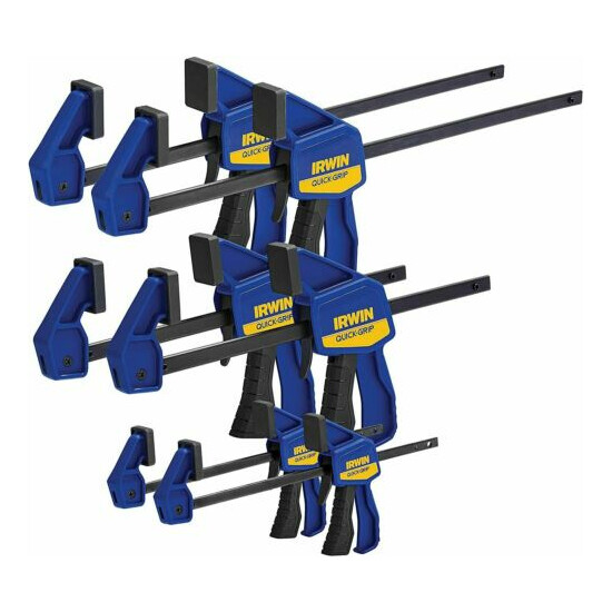 Irwin 6-Piece Quick-Grip Bar Clamps Set Assortment Sizes Hobby - Woodworking image {1}