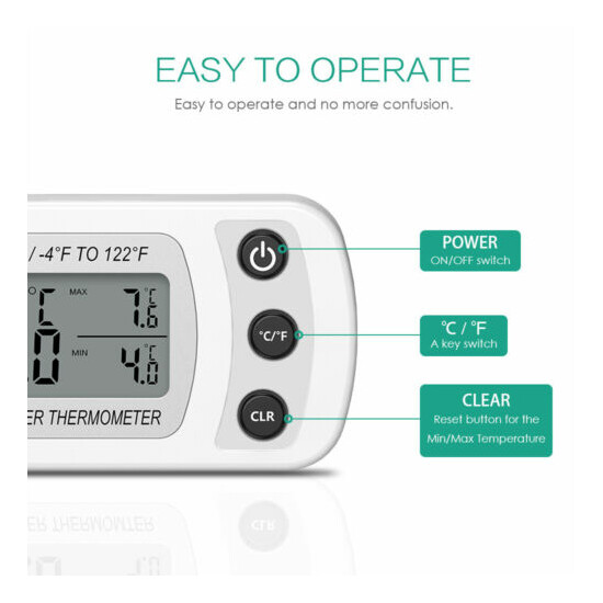 1pc Refrigerator Alarm Thermometer Digital Wireless Fridge Freezer&Temperature image {16}