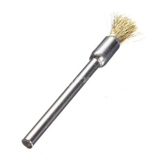 New 6pc Mini Brass Wire Pencil Drill Rotary Tool Polishing Brush 1/8" Shank image {1}