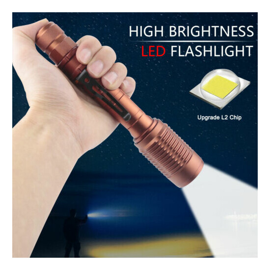 Super Bright Tactical Zoom L2 LED Flashlight 990000Lm 18650 Powerful Torch Light image {5}
