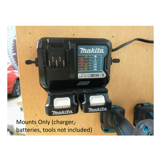 Wall Mount Holder for Makita DC10WD and Optional Mounts for Tools and Batteries image {2}