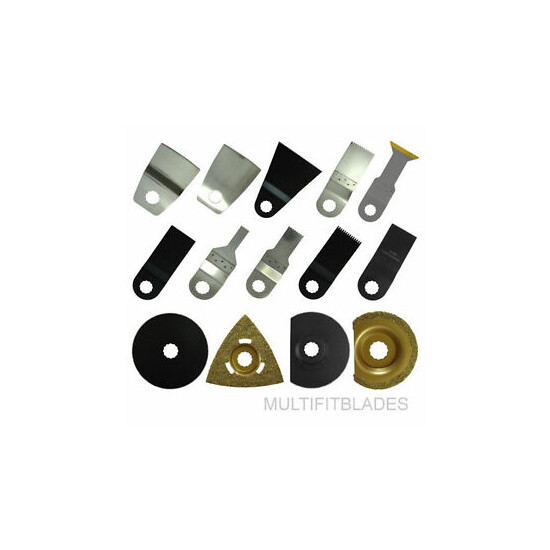 14pc Oscillating Tool Accessory Variety Kit - Ridgid Job Max Compatible image {1}