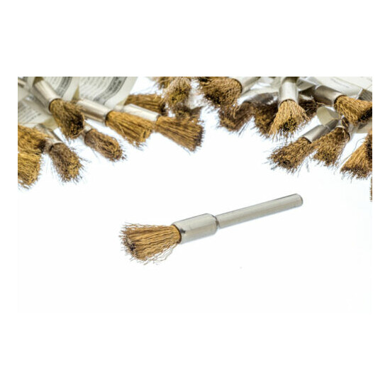 New 6pc Mini Brass Wire Pencil Drill Rotary Tool Polishing Brush 1/8" Shank image {2}