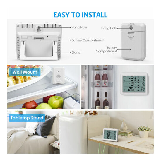 LCD Digital Refrigerator Thermometer Kitchen Wireless Fridge_Freezer Temperature image {5}