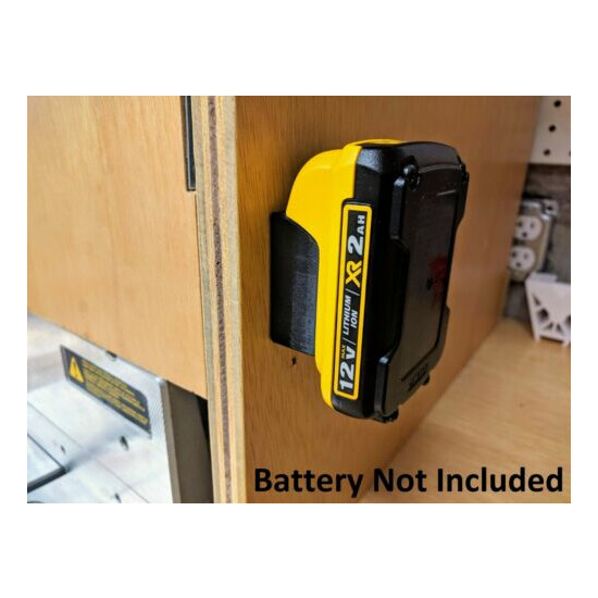 Wall Mount For DeWalt DCB100 Charger with Optional 12v Max Battery Mounts image {10}