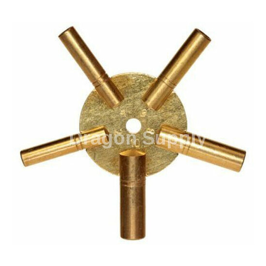 New EVEN Number Universal Brass Clock Key for Winding Clocks 5 Prong US SHIPPER image {1}