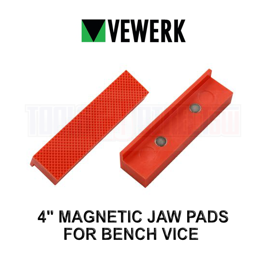 VEWERK Engineers Vice Jaws 4" 100mm Magnetic Jaw Pads Bench Vice Non Marking image {1}