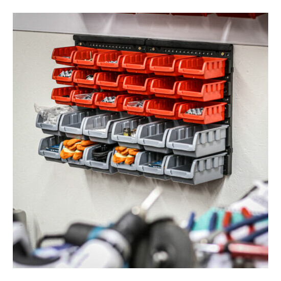 Wall Mounted Storage Bins & Backboards Tool Organiser Shed Shelving Pukkr image {2}