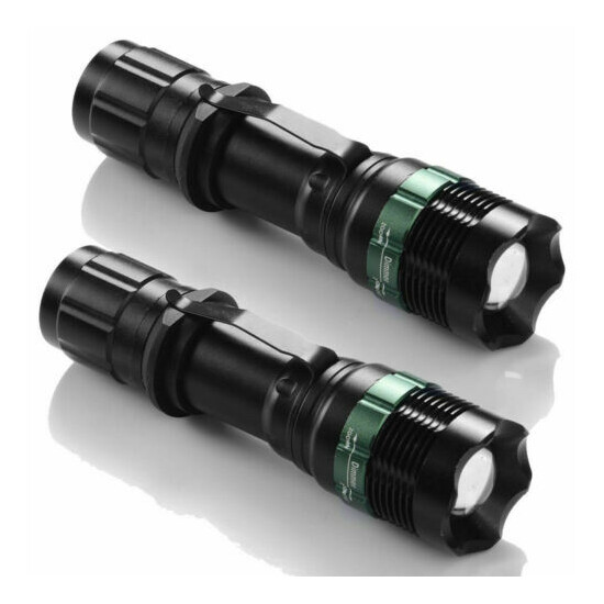2Pack 90000lm Zoomable T6 LED Tactical Flashlight Torch 18650 Ultra Bright Light image {1}