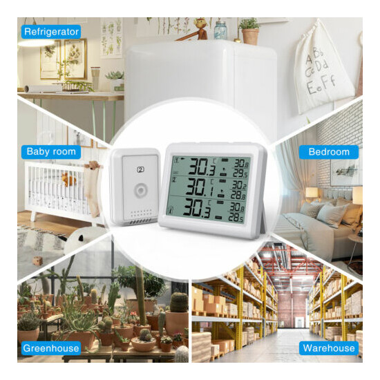 LCD Digital Refrigerator Thermometer Kitchen Wireless Fridge_Freezer Temperature image {3}
