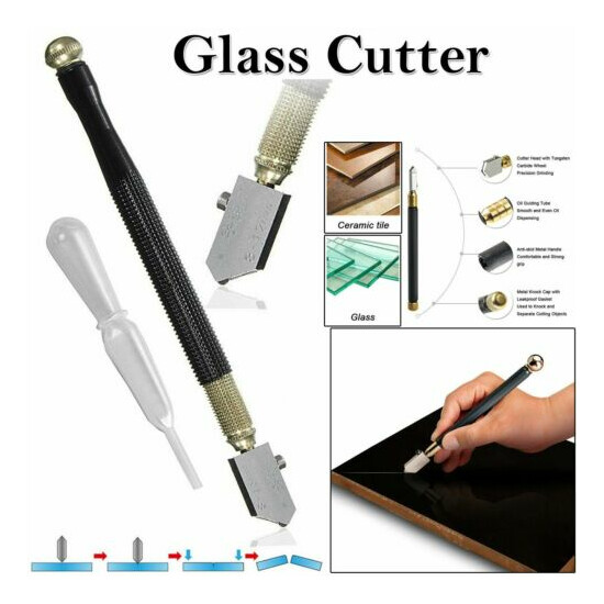Professional Glass Cutter Oil Lubricated Cutters With Grip Carbide Precision image {5}