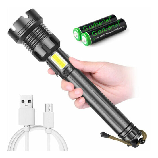 990000lumens XHP90.2 LED Tactical Flashlight USB Rechargeable Zoom Torch 7 Modes image {14}