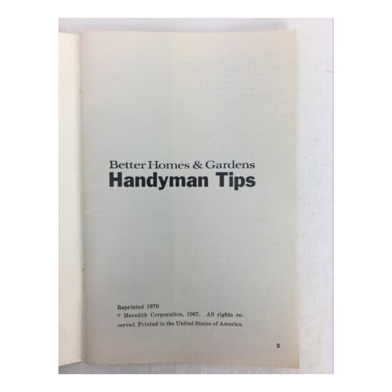 Vintage Handyman Tips Guide How To Booklet Better Homes and Gardens  image {2}