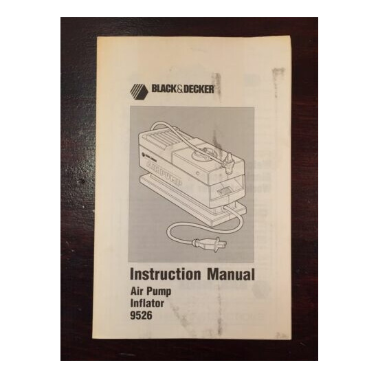 Black & Decker Air Pump Inflator 9526 Operators Manual Owners Instructions image {1}