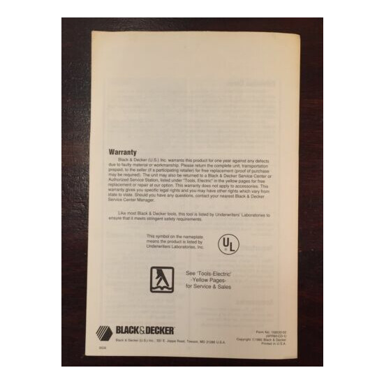 Black & Decker Air Pump Inflator 9526 Operators Manual Owners Instructions image {4}