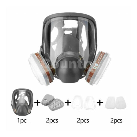 7 in1 Gas Mask Combination With Filter Box Full Face Facepiece Respirator New image {2}