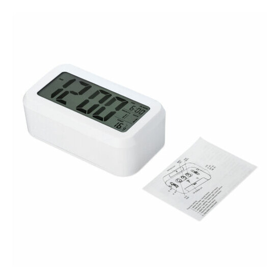Desk Digital Time Calendar Weather Snooze Alarm Clock LED Backlight Temperature image {16}