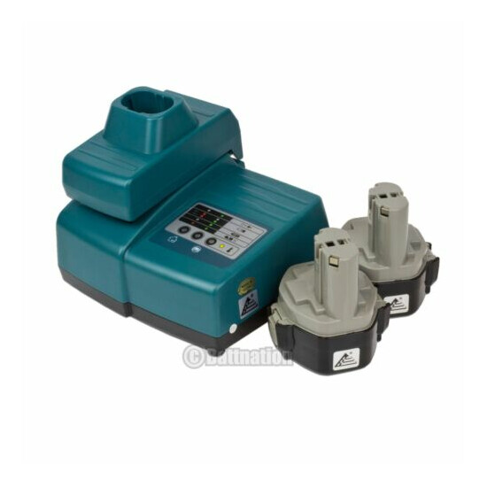 2 14.4V 3.0AH NI-Mh Extended Battery and 1 Charger for Makita 1433 1422 image {3}