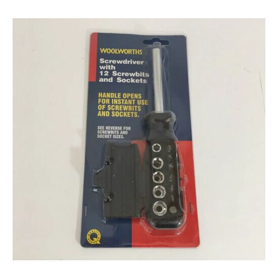 Woolworths Screwdriver With 12 Screwbits And Sockets image {1}