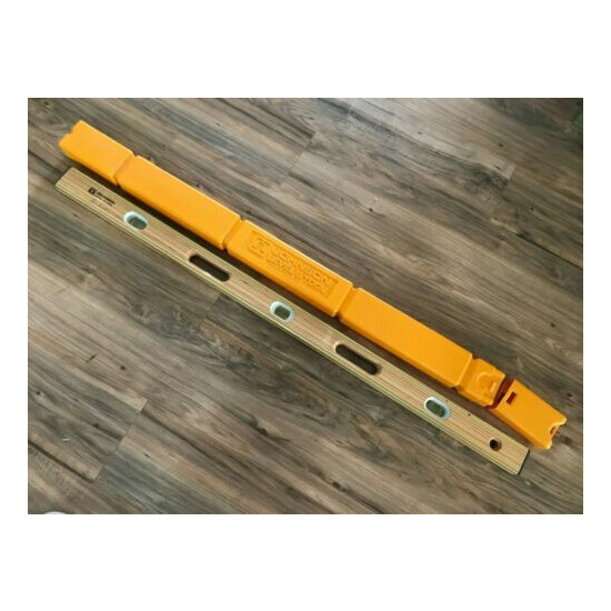 Johnson Level & Tool 48" Wood & Brass Level with Plastic Guard Case 087 No 748 image {1}