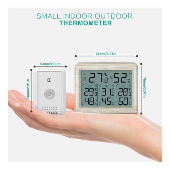 Digital LCD_Display Outdoor Indoor Thermometer Hygrometer Temperature Humidity image {26}