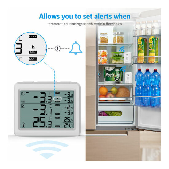 LCD Digital Refrigerator Thermometer Kitchen Wireless Fridge_Freezer Temperature image {4}