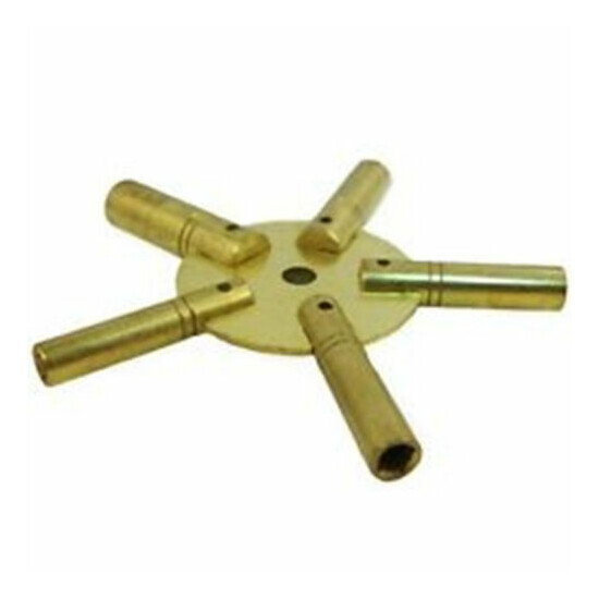 New EVEN Number Universal Brass Clock Key for Winding Clocks 5 Prong US SHIPPER image {2}