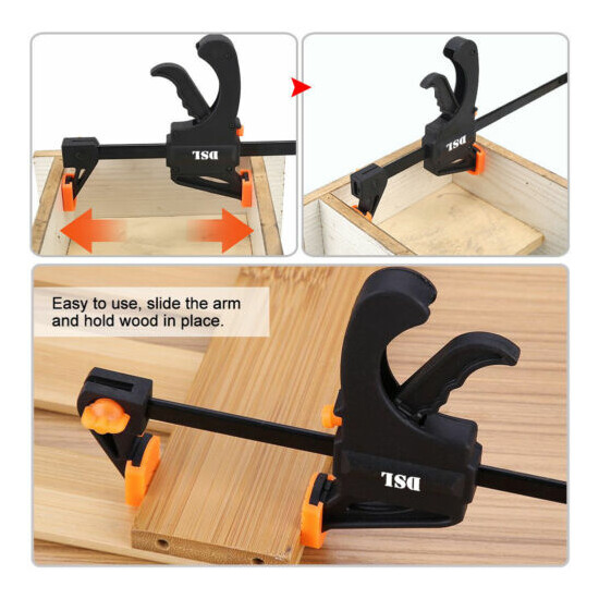 4 x 103mm Jaws Ratchet Trigger/G/Speed Clamps Woodworking Carpentry DIY Home UK image {5}