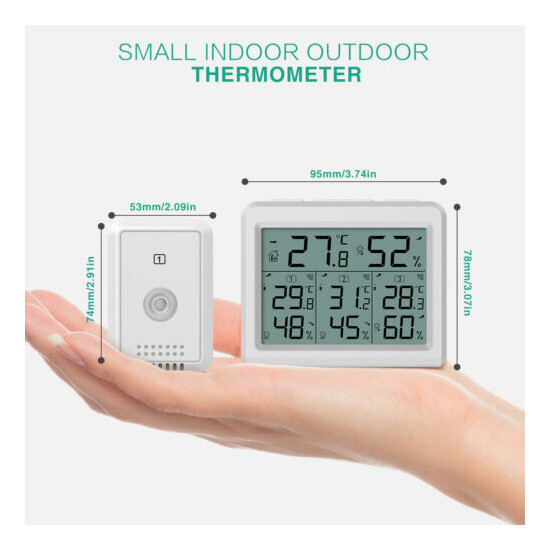 Digital LCD_Display Outdoor Indoor Thermometer Hygrometer Temperature Humidity image {19}