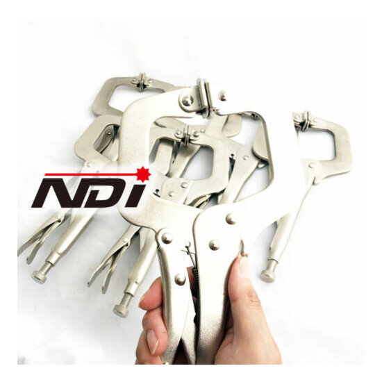 NDI 4PCS Heavy Duty Steel 11" C-Clamps Mig Welding Locking Plier Vice Grip N0105 image {1}