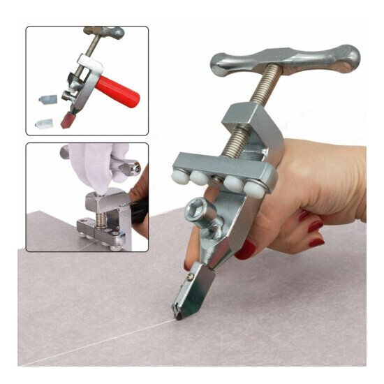2 in 1 Professional Easy Glide Glass Tile Cutter Aluminum Alloy Glass Cutter US image {1}