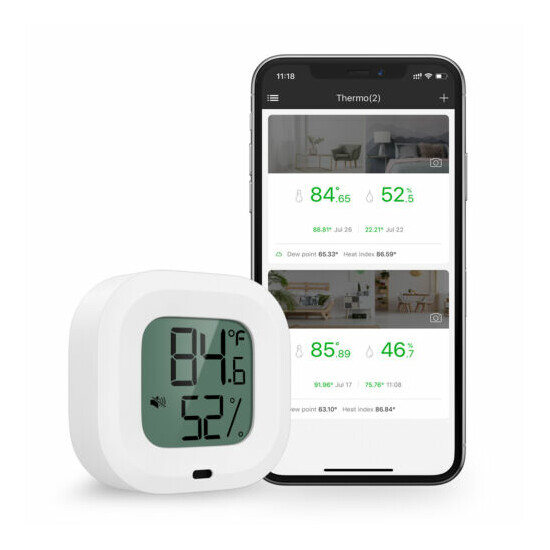 20/35M_Mini Indoor Bluetooth Digital Thermometer Hygrometer Temperature Humidity image {2}