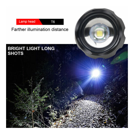 Tactical LED Flashlight 18650 Police Military Grade Torch Ultra Bright Light Lot image {6}