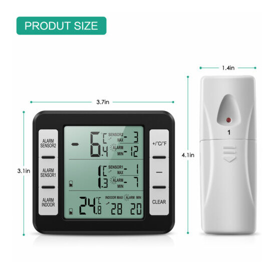 1pc Refrigerator Alarm Thermometer Digital Wireless Fridge Freezer&Temperature image {43}