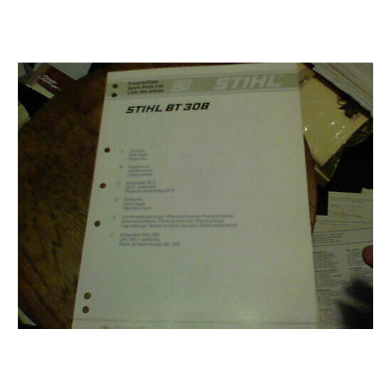 Stihl BT 308 spare parts list 1994-12 [1990-05] image {1}