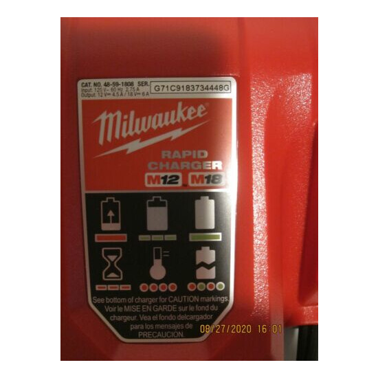 (1)Milwaukee M18 48-11-1865 6.0 AH Battery,&(1)48-59-1808 Rapid Charger-NEW BULK image {2}