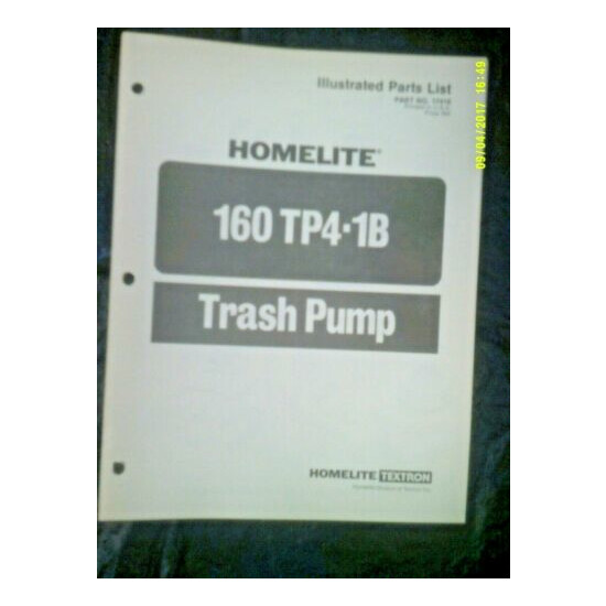 Vintage Original Homelite 160TP4-1B Trash Pump Illustrated Parts List #17416 image {1}