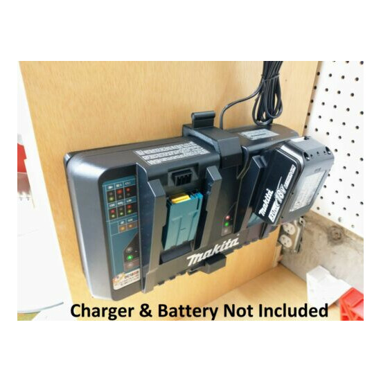 Wall Mount For Makita DC18RD 2-Battery Charger, Made in USA image {1}