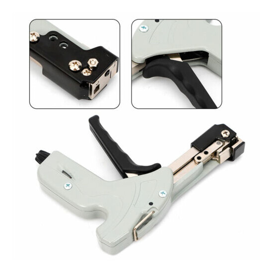Stainless Steel Cable Tie Gun Fasten Pliers Crimper Tension Adjustable +4 Levels image {1}