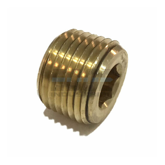 BRASS COUNTERSUNK HEX PLUG MALE 1/2 NPT THREADS PIPE FITTING AIR WATER QTY 10 image {1}