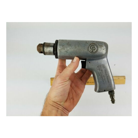 Chicago Pneumatic CP9292 Air drill Jacobs 3/8" Chuck 1800 RPM press tank WORKS! image {4}