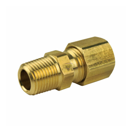 1/4" x 1/8" Compression x Male NPT Adapter Pipe Fitting Tube Connector Ferrule image {1}