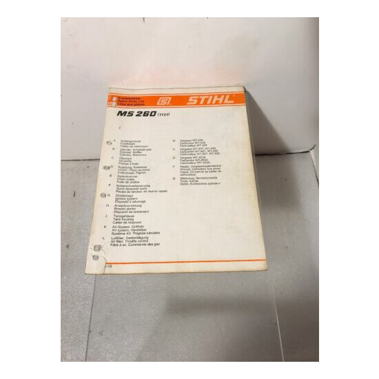 Stihl Chainsaw Dealership Spare Replacement Parts List Catalog Stihl 260 (1121) image {1}