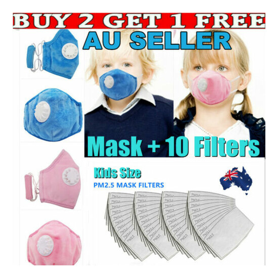AU Face Mask Reusable Washable Anti Pollution PM2.5 Air Vents With 10PCS Filters image {2}