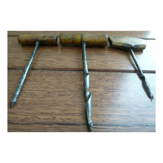 Variety of 7 Collectable Vintage / Antique Bradawls / Awls with Wooden Handles image {8}