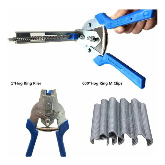 Type M Nail Ring Plier Kit Poultry Bird Cage Fasten Hog Wire Clamp Staples Tools image {7}