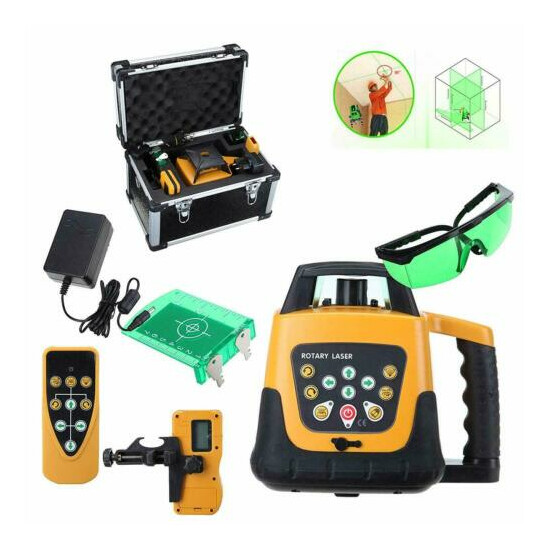 Self-leveling Rotary Green/Red Laser Level kit 150 meter distance - UK Stock image {1}