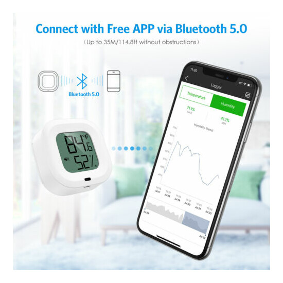 20/35M_Mini Indoor Bluetooth Digital Thermometer Hygrometer Temperature Humidity image {25}